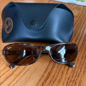 Ray-Ban Tortoise Shell Sunglasses with Black Case